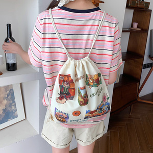 Funny DIY <strong>Custom</strong> Logo Linen <strong>Drawstring</strong> Backpack Prosub Sublimation <strong>Bags</strong> Unique Clothing Accessory - Product Image 6