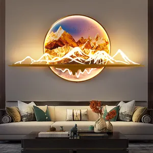 Modern Picture Wall Light LED Chinese Creative Landscape Mural For Home Living Room Study Bedroom Decor Painting