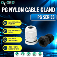 OUORO Série PG (3-32) – Presse-étoupes en nylon étanches IP68 en plastique PA noir/gris pour l'assurance qualité