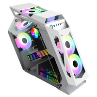 Boîtier PC Gaming transfrontalier K-God Alien-style avec ports USB 3.0 frontaux ; Boîtier E-Sports M-ATX en verre trempé pour Internet Café
