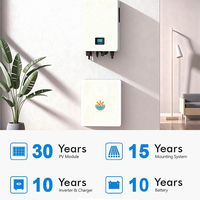Sistema Completo de Almacenamiento de Energía Solar de 5000W 38KW 10KW 15KW, Kit de Generación de Energía Eléctrica con Panel Solar Híbrido