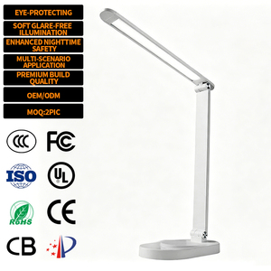 Lámpara de Escritorio LED de Aleación de Aluminio Ajustable, Control Táctil, Cuidado de la Vista, 3000K, Blanco Cálido, Diseño Minimalista, Logotipo Personalizado, Lámpara de Mesa - Product Image 1