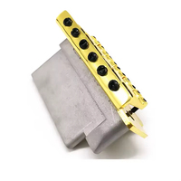 6 senar gitar Tremolo Bridge Arm Springs Saddle Bridge gitar isi atas Tailpiece untuk gitar listrik, emas