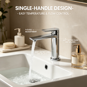 Rubinetti a foro singolo in ottone senza piombo per applicazioni da palestra <span class=keywords><strong>con</strong></span> finitura cromata antigraffio lavello da bagno - Product Image 2