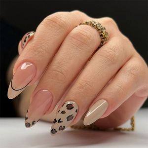 Ongles portables faits à la main de style français, forme amande, en ABS, ongles pressés pré-conçus, pièces détachables <span class=keywords><strong>pour</strong></span> les doigts, <span class=keywords><strong>manucure</strong></span> de Noël - Product Image 2
