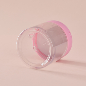 Pot de lingettes démaquillantes torsadées cosmétiques en plastique rond de couleur rose pour démaquillant avec couvercles 50g 100g 120g 150g - Product Image 2