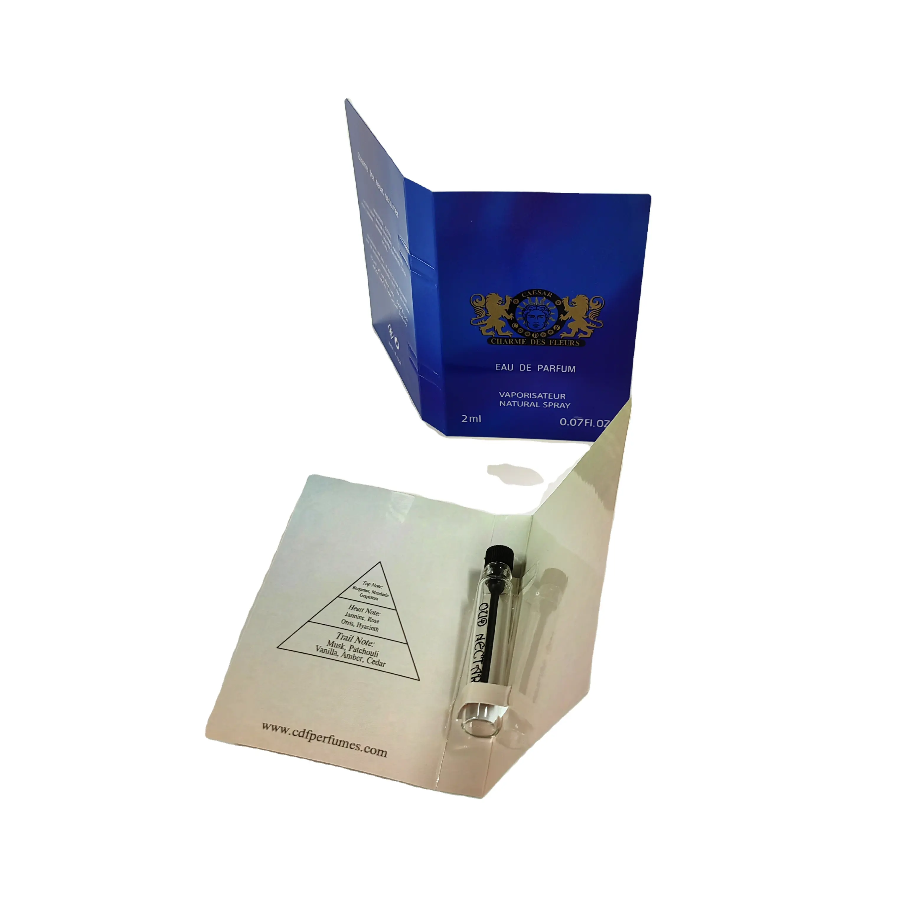 Tarjeta de muestra de perfume impresa con logotipo personalizado, tarjetas de probador de perfume, botella de spray de 1ml y 2 ml, tarjeta de muestra de perfume