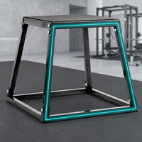 Boîte pliométrique stable en métal avec cadre thermolaqué, boîte de saut empilable multi-positions pour l'entraînement de puissance explosive