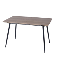 Table à manger rectangulaire moderne en bois mélaminé de style nordique avec pieds en métal, grande taille, extensible, portable, pour usage hôtelier