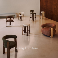 Chaise de salle à manger nordique en bois de frêne avec dossier incurvé personnalisé, coussin moelleux, chaises en bois massif pour la maison