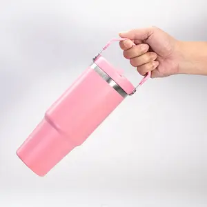 Auplex 30oz 40oz tumbler with handle and straw Stainless Steel Double Wall Spill Proof Water Bottle Travel Mug