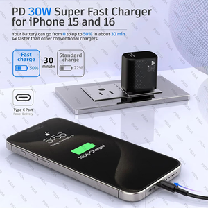 Caricabatterie USB Tipo <span class=keywords><strong>C</strong></span> PD30W Rapido con Spina EU, Ricarica Veloce PD3.0 per <span class=keywords><strong>iPhone</strong></span> 17 16 15 13 12 11 Pro Max, <span class=keywords><strong>Caricatore</strong></span> Rapido per Telefoni Cellulari - Product Image 4