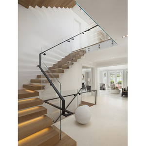 Blh-7แฟชั่นการออกแบบบันไดเหล็กที่ทันสมัยโมเดิร์นโมเดิร์น De Escadas De Aco สีขาวสีเบจหินอ่อนบันไดบันไดบันได - Product Image 2