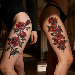 Pegatina de <span class=keywords><strong>Tatuaje</strong></span> Temporal Personalizada a Prueba de Agua con Diseños de Animales y Flores para Cuerpo, <span class=keywords><strong>Pierna</strong></span>, Medio Brazo, Diseño de Tigre - Product Image 6