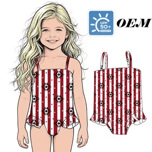 Maillot de bain une pièce sans manches imprimé 4 <span class=keywords><strong>juillet</strong></span> pour petites filles, idéal pour les <span class=keywords><strong>vacances</strong></span> à la plage, maillot de bain d'été pour petite fille - Product Image 1
