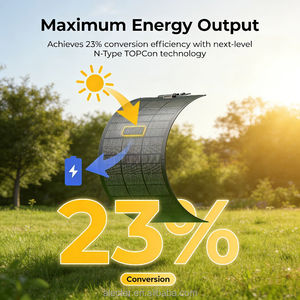 Panneau Solaire Monocristallin Flexible Haute Efficacité 100W 24V Anti-Ombre Type N Fibre de Verre 23,7% Cellules Noires pour VR - Product Image 3
