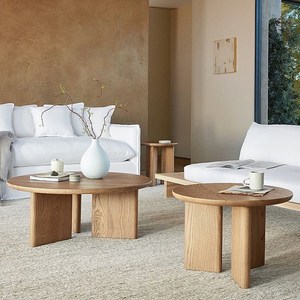 Space Saving Coffee <b>Table</b> Natural Wood Minimalism Design Living Room Furniture Vietnam 1 Year Warranty Diameter 80 x Height 40 <b>c</b> - Product Image 6