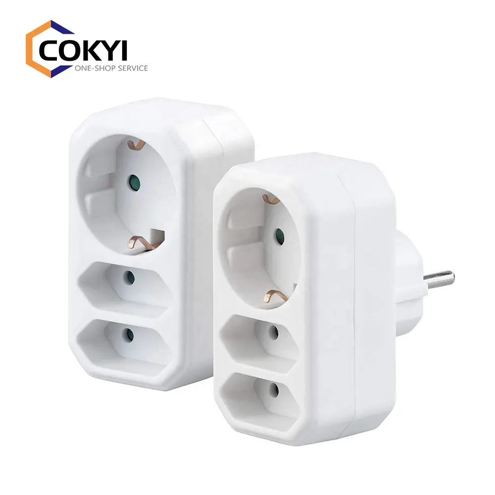 Double socket: set of 4 triple sockets with integrated child safety locks, 230 V (multiple plug for sockets) Plug in Electric
