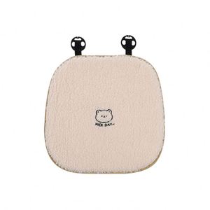 Car Seat Cushion White <b>Pink</b> Lambswool Luxury High Quality Universal Fit Plush Cute <b>Bear</b> Design Warms Car - Product Image 4