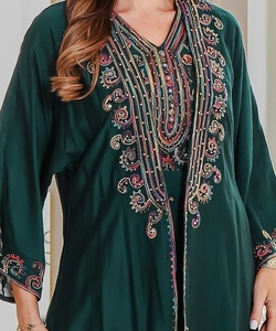 Store Treasures Elégante Abaya brodée arabe Robes musulmanes festives deux pièces pour femmes Robes du Moyen-Orient grande taille - Product Image 5
