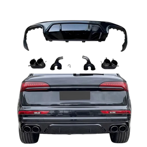 Diffusore Posteriore Nero Lucido con Quattro Terminali di Scarico per Auto <span class=keywords><strong>Q5</strong></span> S5Q FY 2018-2021, Compatibile con <span class=keywords><strong>Q5</strong></span> SQ5 B9 2019 <span class=keywords><strong>2020</strong></span> - Product Image 1