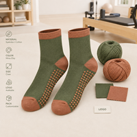 Chaussettes de yoga et Pilates à bout ouvert, avec grip, en coton et élasthanne, semelle antidérapante, structure de manchette ajustée pour studio, OEM ODM