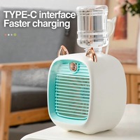 NOUVEAU Ventilateur Rafraîchisseur d'Air Portable USB Mini avec 3 Vitesses, Diffuseur d'Air, Humidificateur et Purificateur à Pulvérisation pour Voiture et Maison