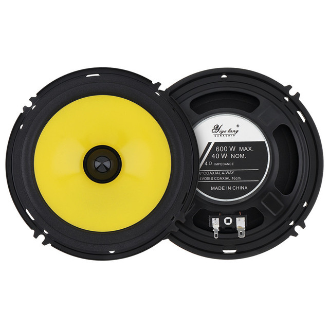 6-inch Car Speaker, Yellow Basin Speaker, Coaxial Speaker, New YL1608