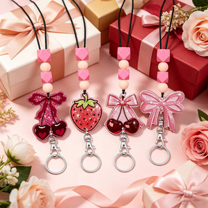 Porte-cartes en cuir transparent double face (horizontal et vertical), avec cordon en silicone et boucle. Un excellent - Product Image 2