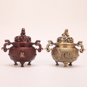 Quemador de Incienso de Latón Puro de la Dinastía Ming, Marca Tongpu Craftsman, con Diseño de León, Estilo Xuande, para Uso Doméstico, Incienso para Interiores - Product Image 1