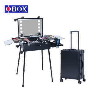 กล่องแต่งหน้า OBOX 4K LED พร้อมลำโพงบลูทูธและโหมดแสงปรับได้ กล่องใส่เครื่องสำอางขนาดใหญ่พร้อมขาตั้งแบบยืดหดได้ - Product Image 1