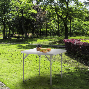 Tavolo Pieghevole Quadrato in HDPE 86x86x74 cm. Colore Bianco - Product Image 4