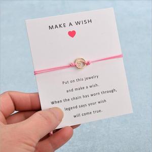Custom Black Red White Knit Originality Wave Make a Wish Card <strong>Bracelet</strong> <strong>Aesthetic</strong> in Spanish Wish <strong>Bracelet</strong> - Product Image 1