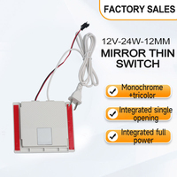 Miroir intégré interrupteur tactile à clé unique 12V24W interrupteur à induction couleur unique/double couleur avec alimentation du pilote