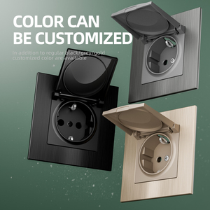 EU nhà tường điện ổ cắm điện phòng tắm tấm Tường không thấm nước 16A 250V 2P + E duy nhất Ổ cắm điện vàng đen grey - Product Image 3