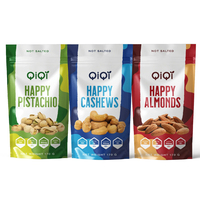Sachet refermable personnalisé pour noix, amandes, noix de cajou, emballage alimentaire de qualité alimentaire, pochette autoportante réutilisable pour aliments pour animaux de compagnie