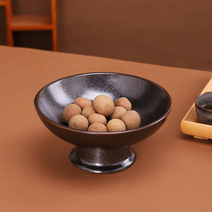 Cuenco de cerámica con pedestal de estilo místico para frutos secos, aperitivos, plato decorativo para sala de té, nuevo estilo chino - Product Image 1