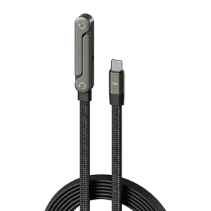 Cavo Dati <span class=keywords><strong>TUTI</strong></span> Factory 240W 1.5M in Nylon Intrecciato 2 in 1 Tipo-C con Supporto Telefono Rotazione a 360 Gradi per Smartphone - Product Image 2