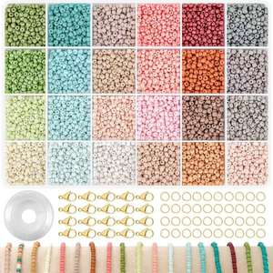 24 Farben 3mm gefrostete kleine Glasperlen Kit Morandi farbige Freundschaft Armband Herstellung DIY Perlen Schmuck Halskette Zubehör - Product Image 1