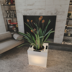 Vaso da Fiori LED Solare RGB Luminoso in Plastica Quadrata per Illuminazione Esterna di Giardini, Cortili e Ville - Product Image 6