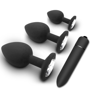 Masseur de <span class=keywords><strong>Prostate</strong></span> en Silicone noir pour adulte, 1 pièce, bouchon Anal, vibrateur, jouets sexuels pour femmes <span class=keywords><strong>et</strong></span> hommes - Product Image 1