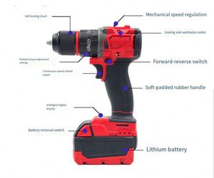Kit Combo Grande Vente : Perceuse sans fil, tournevis, clé à main, ensemble en acier inoxydable, batterie au lithium, mallette de transport rigide pour réparations domestiques - Product Image 4