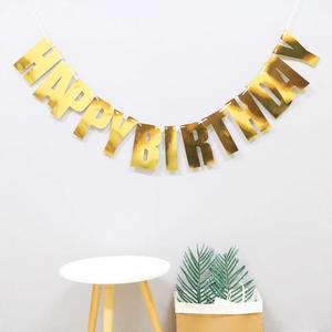 Forma di lettera di carta bandiera bandiera di <span class=keywords><strong>buon</strong></span> <span class=keywords><strong>compleanno</strong></span> nuova creativa Laser colorata della fabbrica di Huaien - Product Image 3