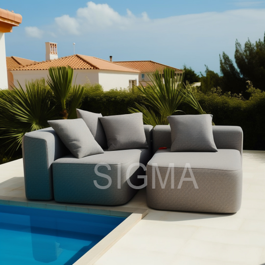 Modern Patio Furniture Set 4 Seater Fabric Sofa Set Outdoor Furniture Garden Sofa