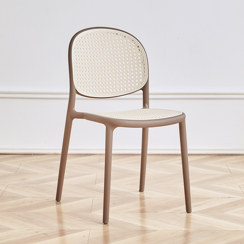 [Gray frame, white core] Imitation rattan weave, stackable