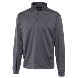 Sweat-shirt à col montant texturé en tricot avec fermeture éclair quart de tour, personnalisable avec étiquette OEM, pour homme, en polaire chaude, idéal pour l'hiver - Product Image 3