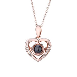 สร้อยคอจี้รูปภาพปรับแต่งได้ พร้อมฉายภาพ "ฉันรักคุณ" 100 ภาษา  วัสดุโลหะผสมสังกะสี ชุบเงิน/ทอง ประดับ<span class=keywords><strong>เพชร</strong></span>ซิร์คอน  ลดราคาพิเศษ - Product Image 5