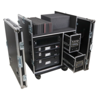 Flight case en aluminium robuste, en contreplaqué, pour console de mixage, 12U, antichoc, rack case, 12U, antichoc, station de travail