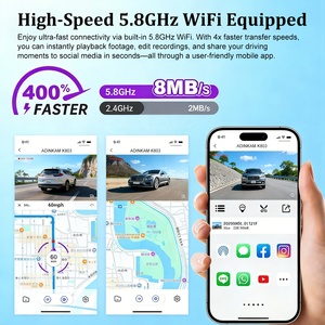 ADINKAM Grabadora de Video 4K+2.5K de Última Generación, Cámara para <span class=keywords><strong>Coche</strong></span> con Wifi 5G Integrado, GPS, Sensor G, WDR, Grabación en Bucle, Monitor de Estacionamiento, Doble Lente, OEM - Product Image 3