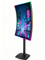 Écran tactile incurvé vertical Yingtouch de 65 pouces, machine publicitaire haute définition, écran interactif pour la recherche en magasin, affichage commercial